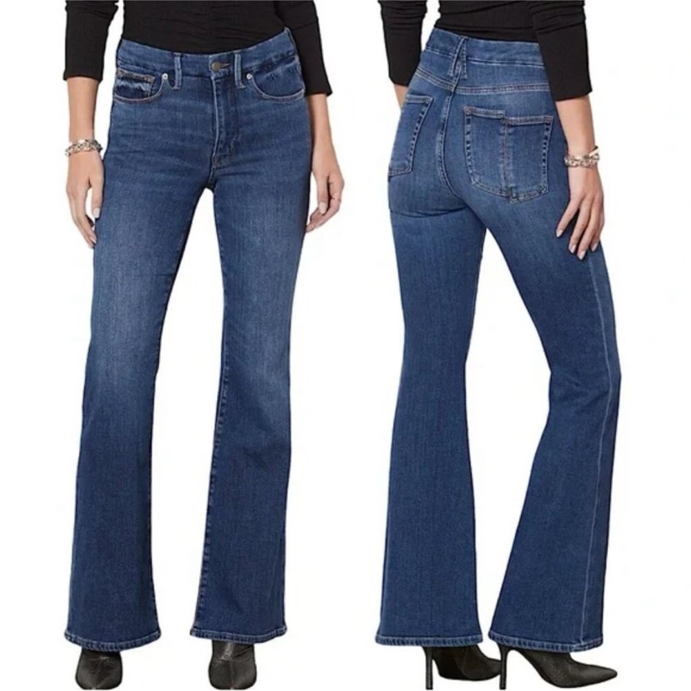 Good American Good Legs Flare Blue Jeans. Size 30